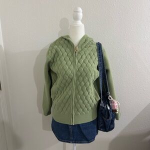 Green zip up sweater